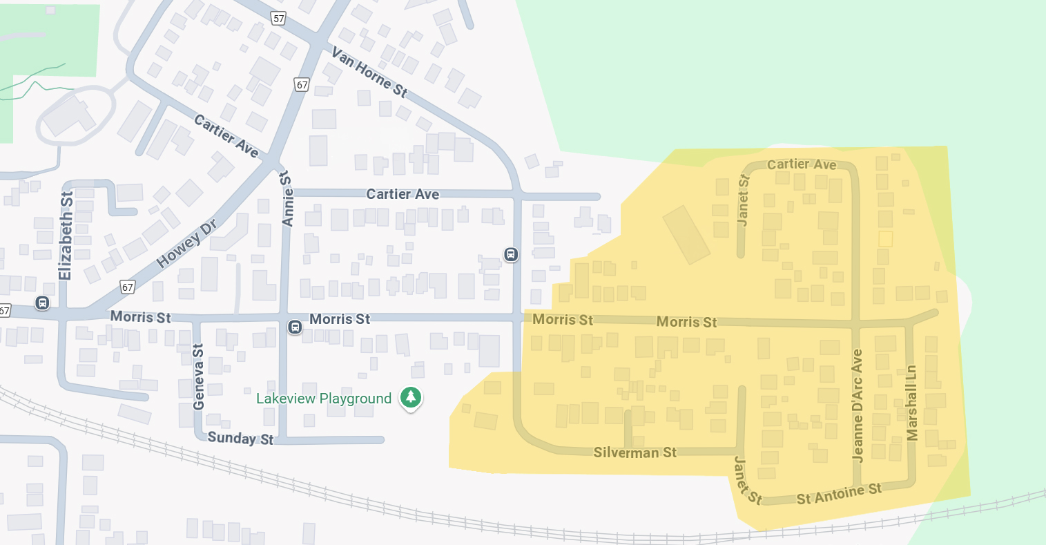 A map of the affected area of the Drinking Water Advisory from November 19, 2024.